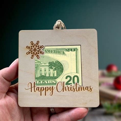 GERsome 2 Pcs Christmas Unique Money Holder Ornaments Wooden Christmas