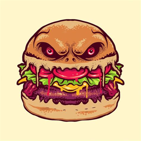 Premium Vector Monster Burger Illustration