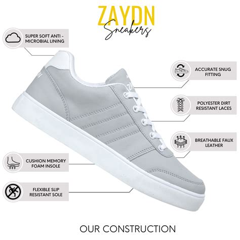 ZAYDN Sneakers For Men Grey White