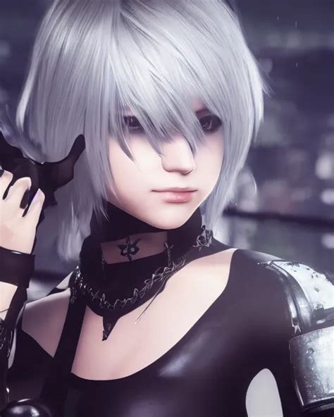 Beautiful portrait of 2b, nier automata, cinematic 8k, | Stable ...