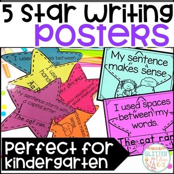 Five Star Writing Posters By Glitter And Glue 4 K 2 TpT