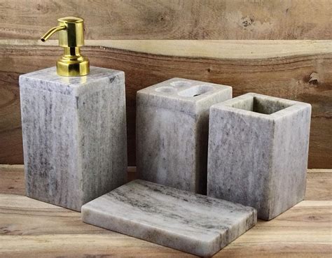 A One Design Bathroom Accessory Set Stylish Pure Stone Made Bathroom