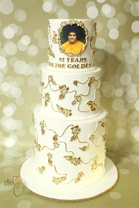 Sai Babas 91st Birthday Decorated Cake By Joonie Tan Cakesdecor