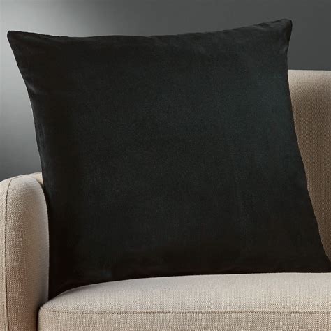 Leisure Black Velvet Modern Throw Pillow With Feather Down Insert Cb