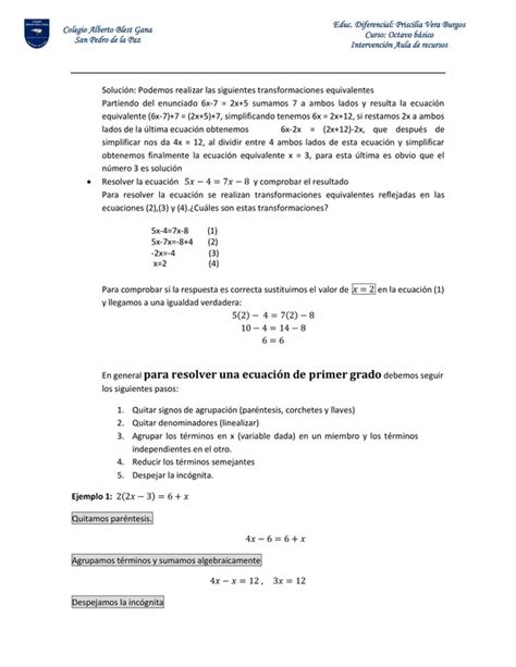 Ecuaciones E Inecuaciones Profe Social