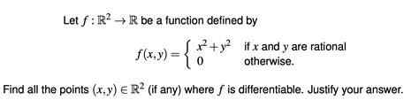 Solved Let F R2 R Be A Function Defined By F X Y { {