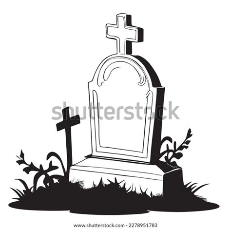 Tombstone Cartoon Hand Drawn Sketch Halloween Stock Vector (Royalty ...