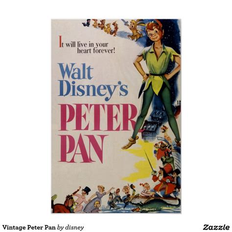 Vintage Peter Pan Poster | Zazzle | Peter pan, Peter pan disney, Peter ...