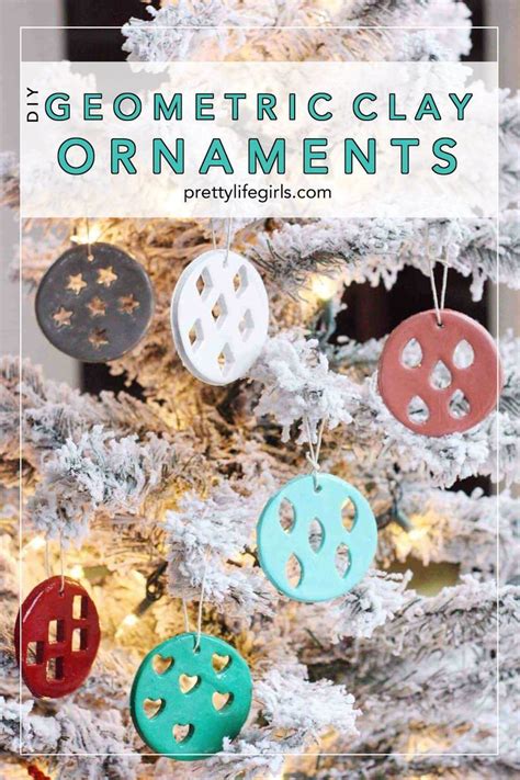 Diy Geometric Clay Ornaments Holiday Crafts Diy Clay Ornaments