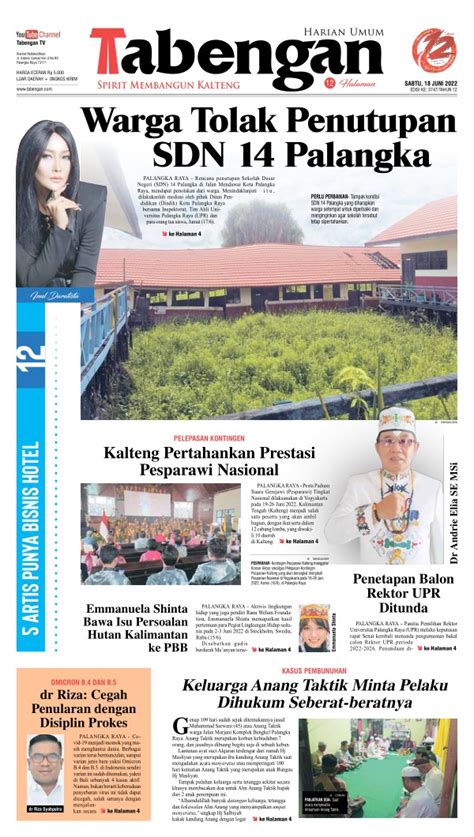 Koran Harian Umum Tabengan Edisi 18 Juni 2022