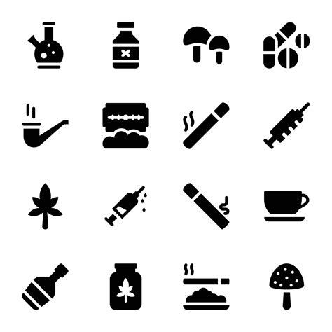 Drugs Glyph Vector Icons 24119152 Vector Art at Vecteezy