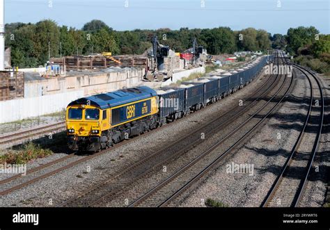 Gbrf Class 66 Diesel Locomotive No 66798 Pulling A Train Arriving At Tarmac Aggregates Depot