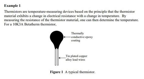 Solved Example Thermistors Are Temperature Measuring Chegg