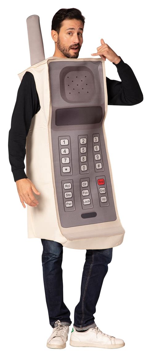 Retro Brick Cell Phone Costume Cellular Wireless Mobile Digital