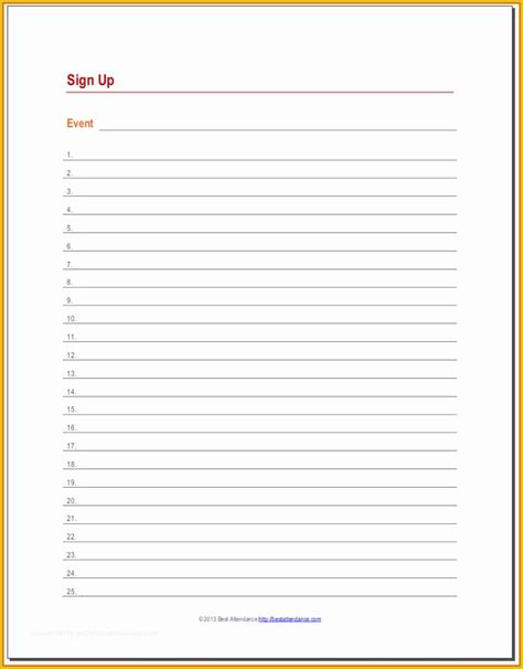 Free Sign Up Sheet Template Of Free Printable Sign Up Sheet Printable Hot Sex Picture