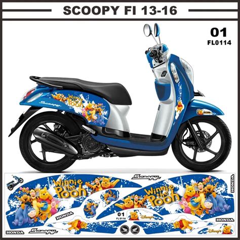 Stiker Striping Honda Scoopy FI 2013 2016 Variasi Winnie The Pooh