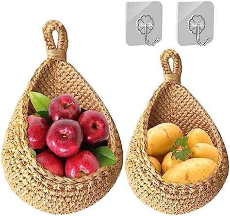 2 PCS Corbeille de Fruits Suspendue Paniers De Fruits Et Légumes