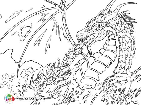 Red Dragons Breathing Fire Coloring Page Coloring Pages