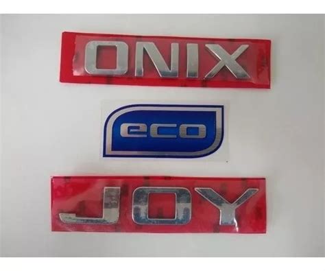 Kit Emblema Onix Joy Eco Cromado Parcelamento Sem Juros