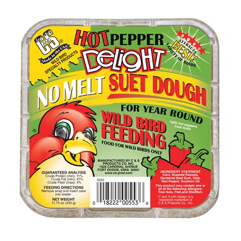 C S Fresh Bird Snack Hot Pepper Delight No Melt Suet Dough Year Round Use Oz Walmart