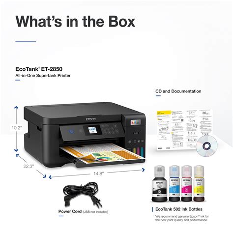 Epson EcoTank ET 2850 Wireless Color All In One Cartridge Free