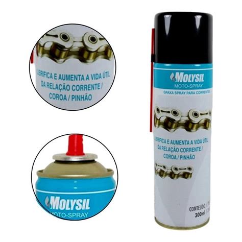 Graxa Lubrificante Molysil Moto Spray Para Corrente 300ml P07501 Molykote