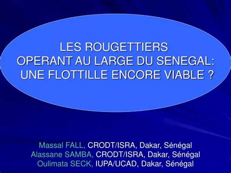 PPT Massal FALL CRODT ISRA Dakar Sénégal Alassane SAMBA CRODT