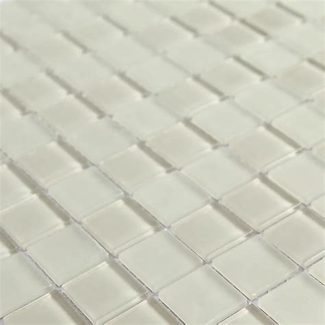 Glina Ivory Frosted Gloss And Matt Glass Effect Flat Glass Mosaic Tile Sheet L300mm W300mm