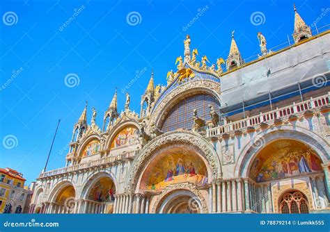 Saint Marks Basilica Basilica Di San Marco Cathedral Venice Stock