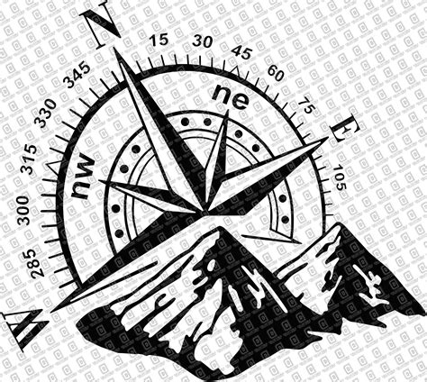 Granite Mountain Compass Vinyl Decal Jeep Wrangler Hood Decal