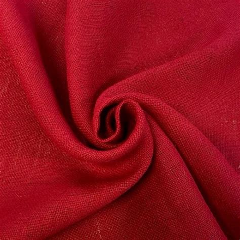 Ramesh Exports Plain Red Color Laminated Jute Cloth For Embroidery At