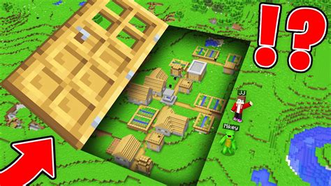 Jj And Mikey Found Secret Village Under Biggest Door In Minecraft