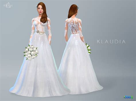 The Sims Resource Lace Wedding Dress Klaudia Sims Wedding Dress