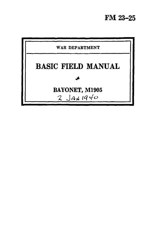 Fm Basic Field Manual Bayonet M