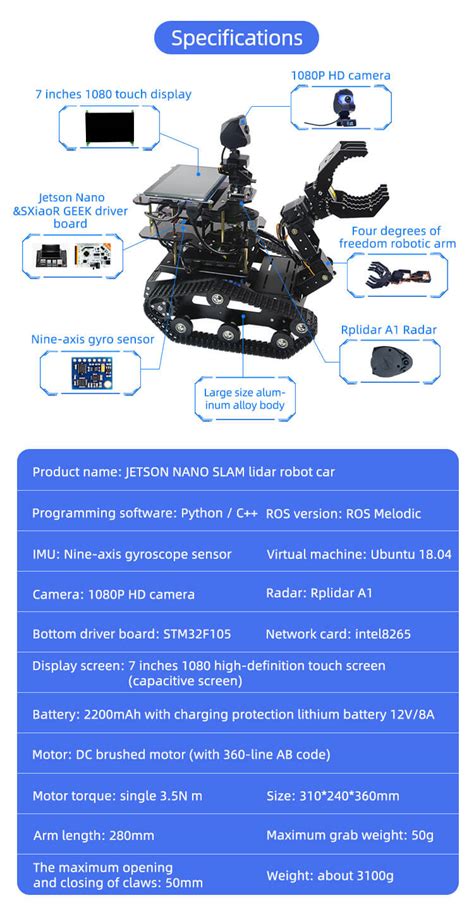 Xiaor Geek Jetson Nano Ai Robot Kit With Rplidar A2 Radar Ros Programm