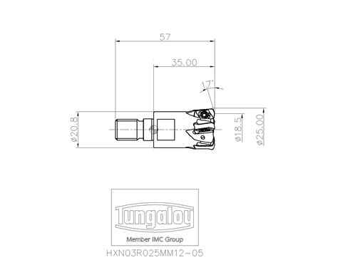 HXN03 M HXN03R025MM12 05 6990877 Tungaloy Cutting Tools Metal