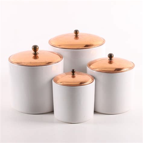 Ceramic Canisters with Copper Lids | EBTH