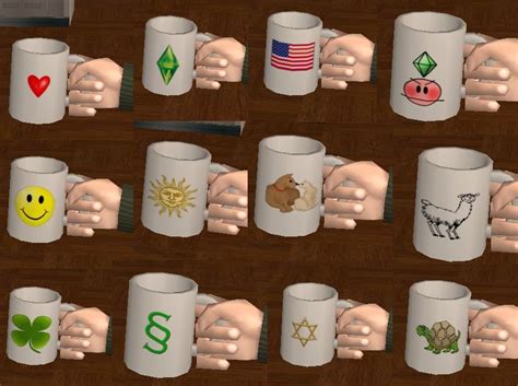 Mod The Sims 12 Coffee Mug Default Replacements With Recolor Template