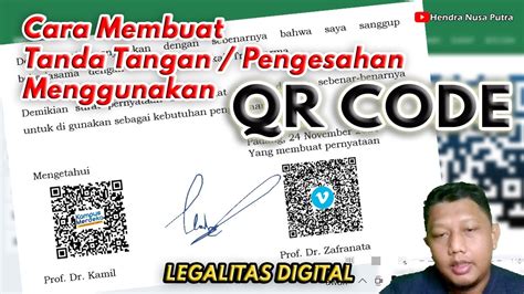 Cara Membuat Qrcode Tanda Tangan Digital Youtube