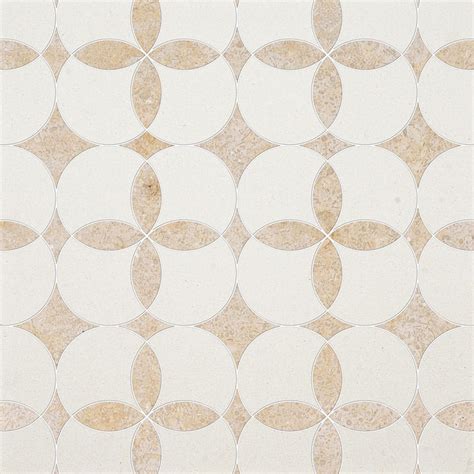 Constantine Champagne Seashell Honed Limestone Waterjet Decos