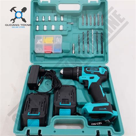 Jual Nrt Dc Set Brushless Cordless Drill Mesin Bor Baterai Impact