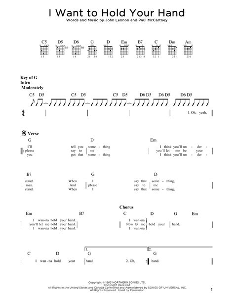 I Want To Hold Your Hand By The Beatles Guitar Rhythm Tab Guitar