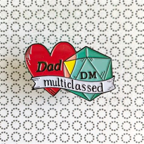 Dad Dm Multiclassed Danddrpg Enamel Pin Etsy