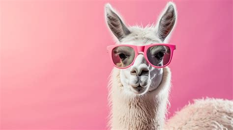 Premium Photo Funny Llama Wearing Sunglasses With A Soft Color