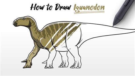 How To Draw Iguanodon Dinosaur From Jurassic World Easy Step By Step