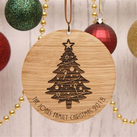 Personalised Wooden Tree Christmas Decoration Etsy Uk