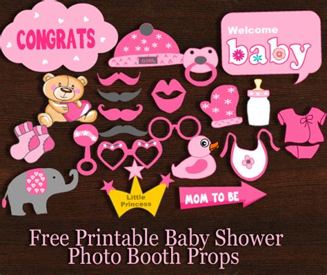 Free Printable Girl Baby Shower Photo Booth Props