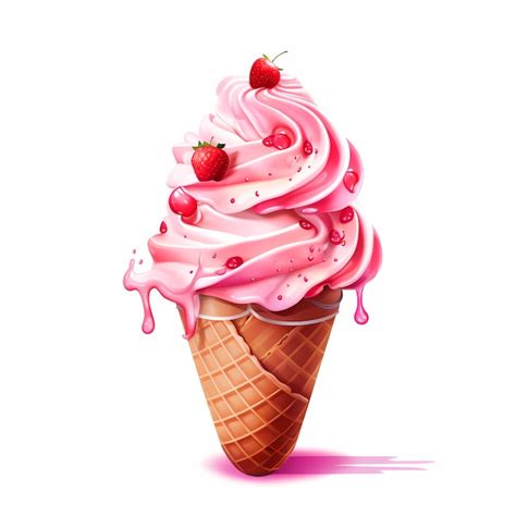 Premium AI Image Delicious Pink Icecream