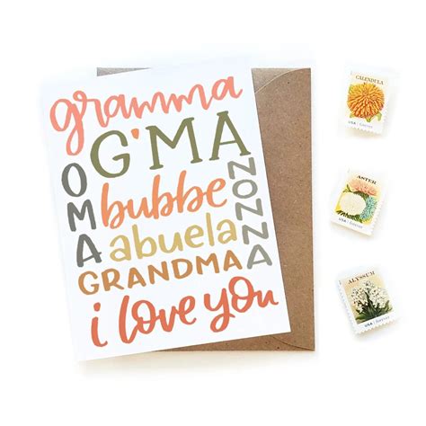 I Love You Grandma Card Sketchy Notions Grandma Cards Gramma Brush