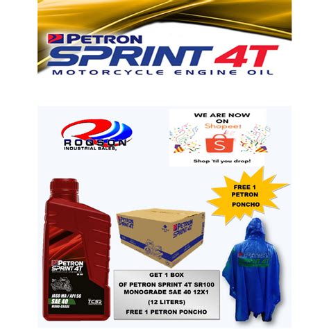 Petron Sprint T Sr Motorcycle Oil Monograde Sae Carton X